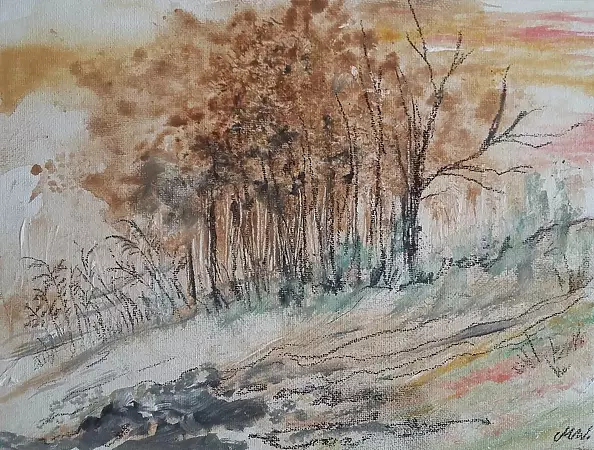 Magdalena Waszkiewicz - Jesienią przy pagórku postoję