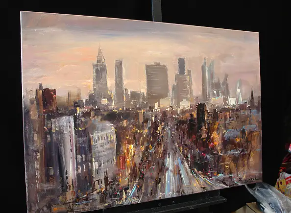 Kornel Wilczek, Varsavia d'autunno, Quadro ad acrilico, Quadro a olio - tela, 100 x 70