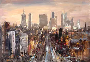 Kornel Wilczek, Varsavia d'autunno, Quadro ad acrilico, Quadro a olio - tela, 100 x 70