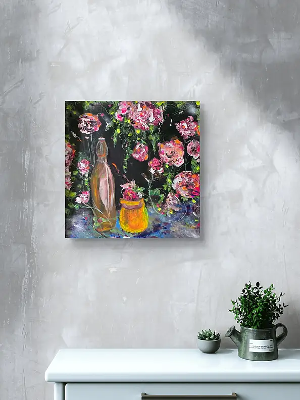 Ewa Mościszko, Jesienna nalewka 2, Obraz akrylowy - płótno, 50 x 50