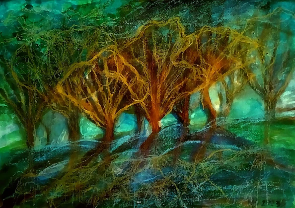 Marzena Salwowska - Jesienne drzewa nad zbyt wartko płynącą wodą