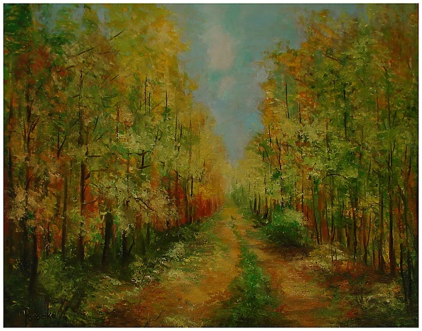 Grażyna Potocka - Autumn reflections oil painting 40-50cm