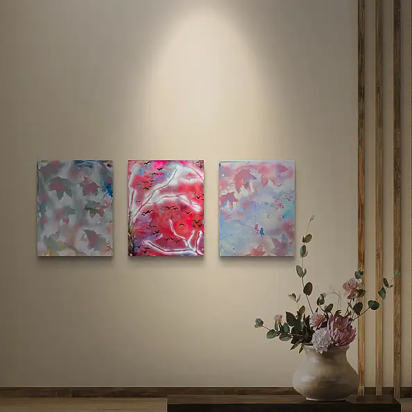 Ewa Mościszko, Jesienne zauroczenie , kompozycja 50x40x1 cm, Obraz akrylowy - płótno, 40 x 50