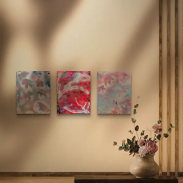 Ewa Mościszko, Jesienne zauroczenie , kompozycja 50x40x1 cm, Obraz akrylowy - płótno, 40 x 50