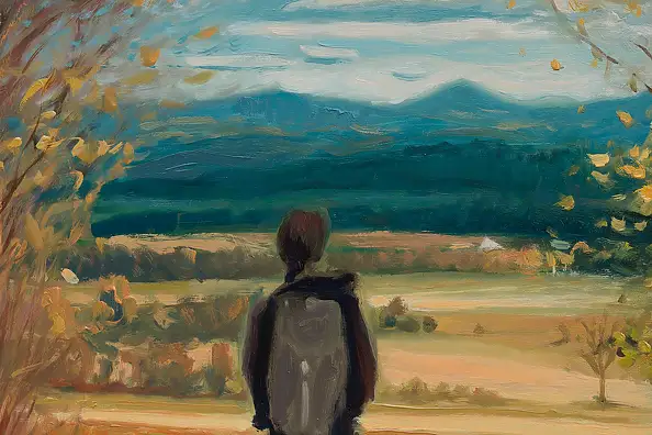 Wojciech Pater, Paesaggio autunnale II, Quadro a olio - pannello, 100 x 70
