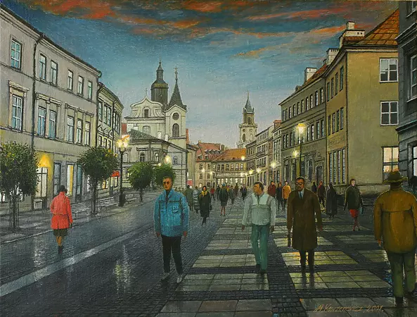 Mirosław Kowzanowicz - Autumn evening in Lublin Promenade