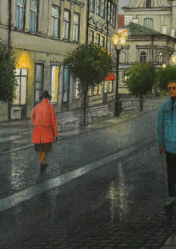 Mirosław Kowzanowicz - Autumn evening in Lublin Promenade