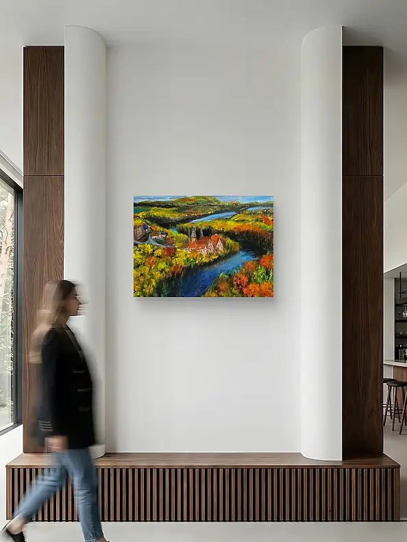 Krystyna Mościszko, Jesienny zkatek, Zamek Czocha, Obraz akrylowy - , 75 x 55