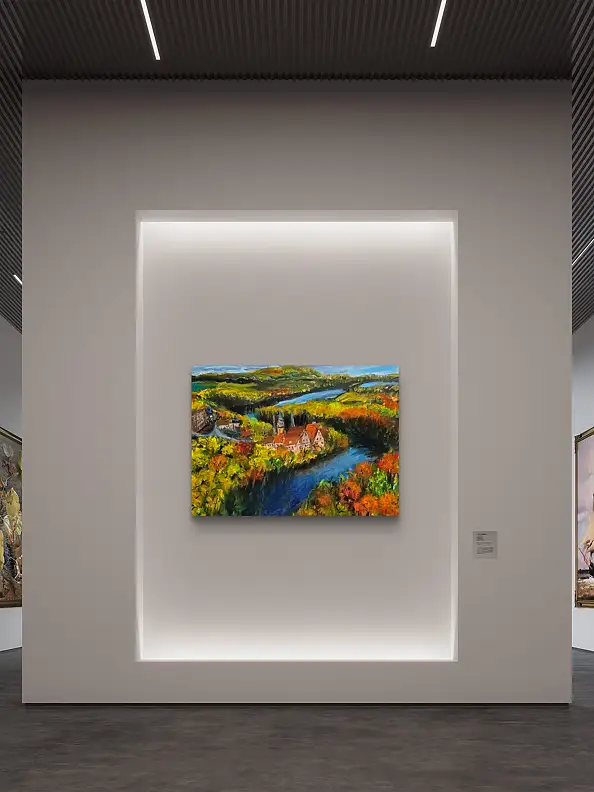 Krystyna Mościszko, Jesienny zkatek, Zamek Czocha, Obraz akrylowy - , 75 x 55