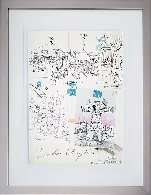 Edward Dwurnik -  Jestem Chrystus (cykl: "ROBOTNICY") - rok 1981