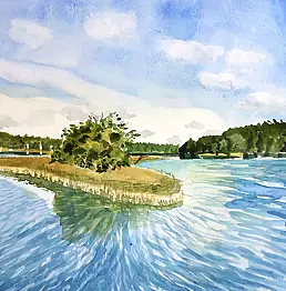 Zdzisław Rutkowski - Studzieniczne Lake - view of the "Świniucha" promontory