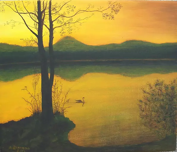 Antonina Radzięda - Lake among forests