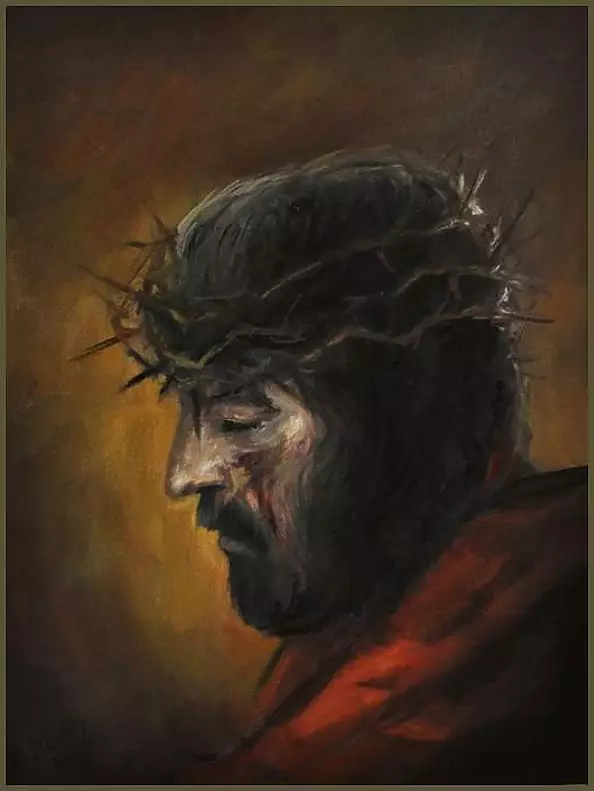 Damian Gierlach - Jezus Chrystus Portret olejny 30x40cm GIERLACH