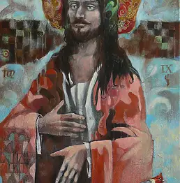 Natalia Stefanova, Jezus, Obraz akrylowy - płótno, 50 x 70