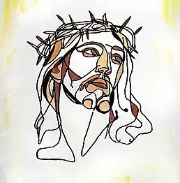 Rafał Kulik, Jezus, portret nr 3, Obraz akrylowy, Techniki mieszane - płótno, 40 x 60