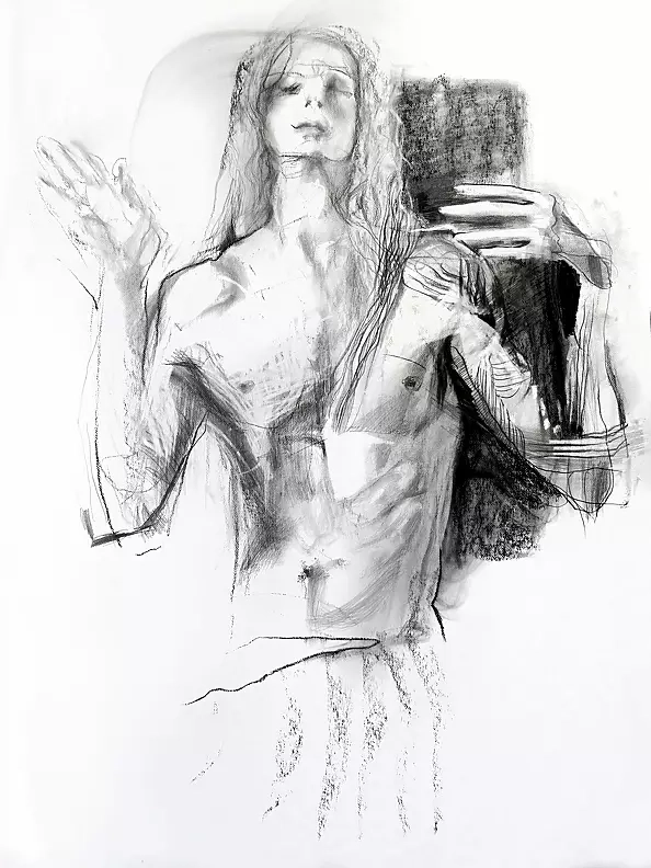 Dr Joanna Żochowska - Jonathan drawing on paper / canson