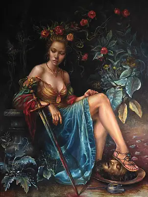 Katarzyna Paleta, Judith, Ölbild - Leinwand, 90 x 120