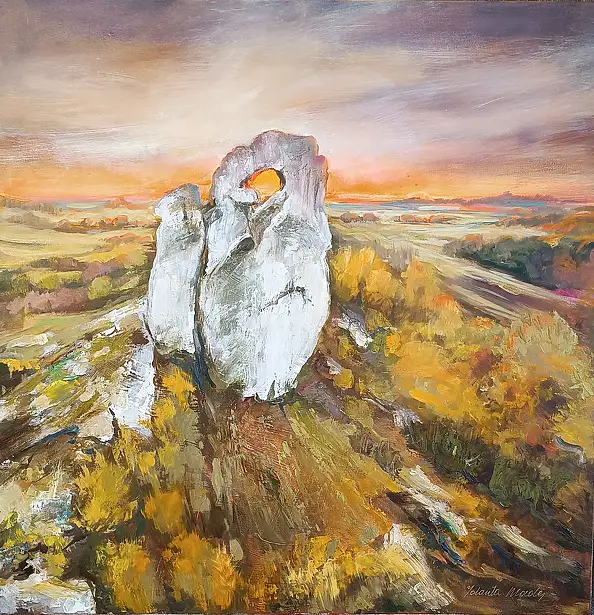 Jolanta Madej, Jurassic Land, Oil painting - canvas, 80 x 80