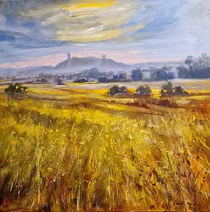 Jolanta Madej, Jurassic Panorama, Oil painting - canvas, 80 x 80