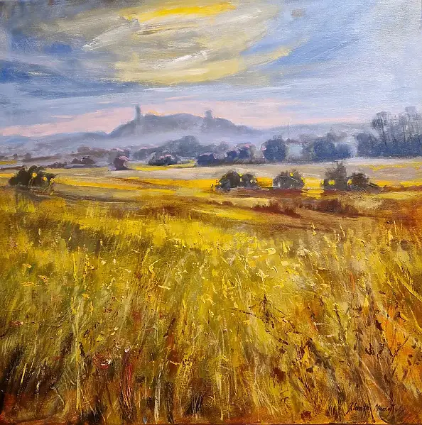 Jolanta Madej, Jurassic Panorama, Oil painting - canvas, 80 x 80