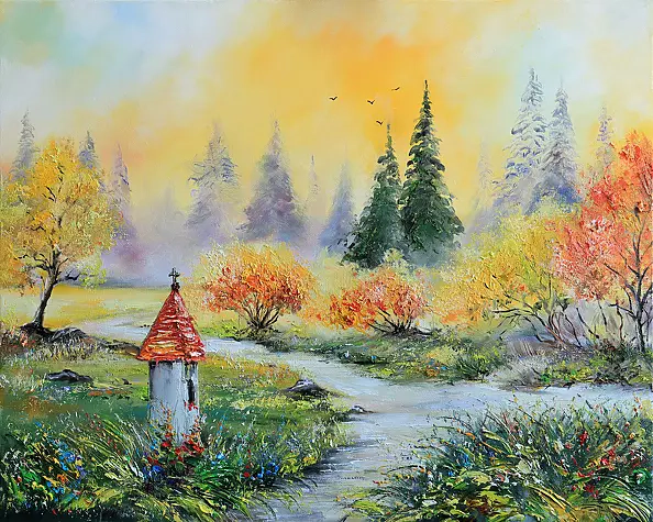 Radosław Popek - KAPLICZKA obraz olejny 50X40cm