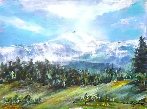 Bernadeta Nowak - KARKONOSZE - WIOSNA, ŚNIEŻKA