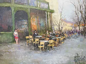 Józef Łącki - A CAFE IN PARIS