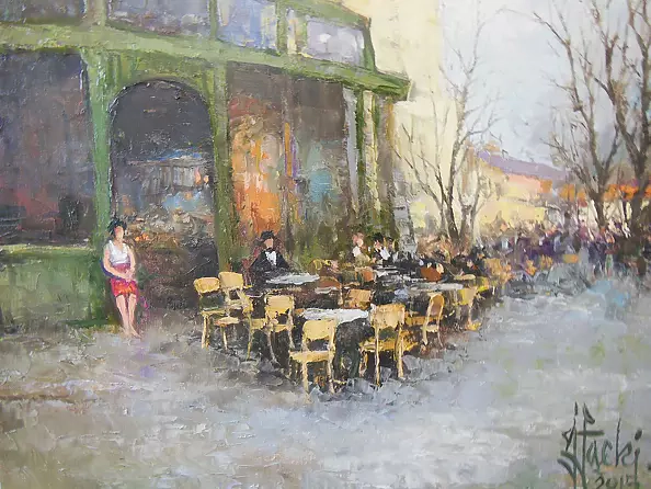 Józef Łącki - A CAFE IN PARIS