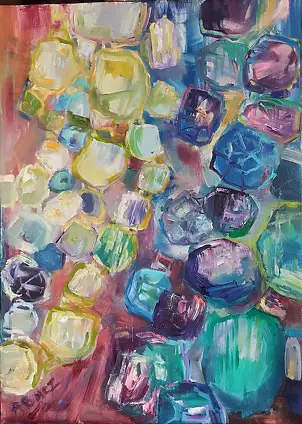 Anna Borcz, GIOIELLI, Quadro a olio - tela, 50 x 70