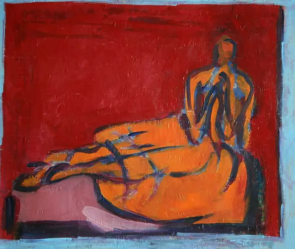 Mariola Paulina Żylińska Jestadt - WOMAN IN ORANGE DRESS