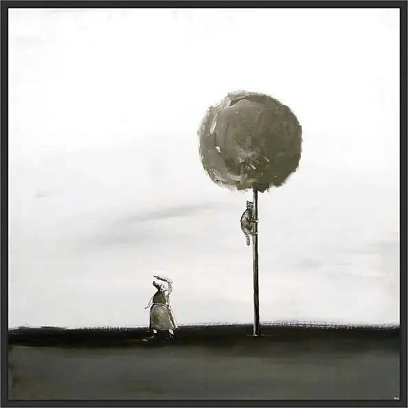 Andrzej Cybura, THE CAT MACIEJ, Acrylic painting, Oil painting - canvas, 80 x 80