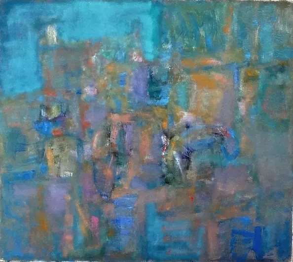 Cezary Trzepizur - LANDSCAPE WITH RETHYMNON CRETE - GREECE, oil on canvas 64 x 71