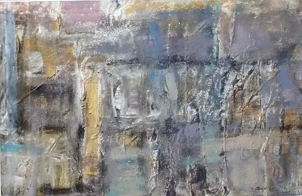 Cezary Trzepizur - LANDSCAPE WITH RETHYMNON, oil, paper, 20 x 30