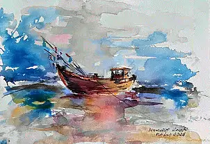 Bernadeta Nowak, CUTTER - BALTIC, Watercolors - , 29 x 21
