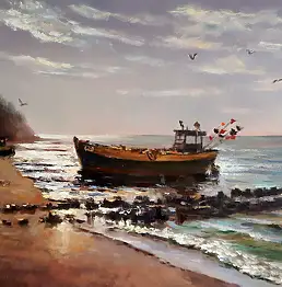 Krystian Wodniok, КУСАЧКИ 2, Масляная картина - холст, 65 x 45