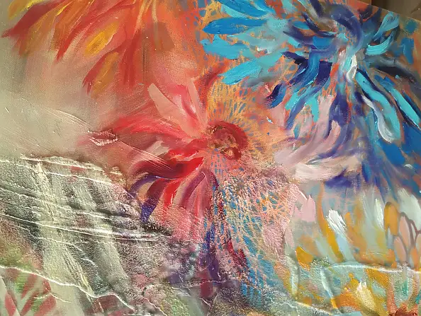 Anna Borcz, FLEURS DE SÉVILLE, Peinture à l'huile - toile, 75 x 95