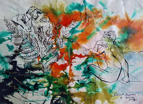 Anna Borcz, FLEUR DE FOUGÈRE, Aquarelles - papier, 40 x 30