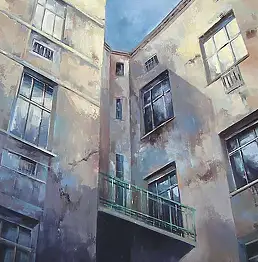 Barbara Czerwińska, Kamienica , Obraz akrylowy - płótno, 50 x 60