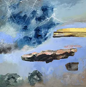 Anna Lupa Suchy, Stones IX, Oil painting - canvas, 60 x 60