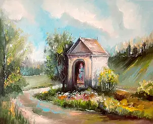 Krzysztof Kłosowicz, "Kapliczka VI", Obraz olejny - płótno, 50 x 40