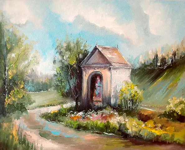 Krzysztof Kłosowicz, "Kapliczka VI", Obraz olejny - płótno, 50 x 40