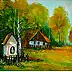 Grażyna Potocka - A chapel in the countryside. Oil painting 24cm-30cm