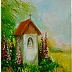 Grażyna Potocka - Santuario lungo la strada 20-30 cm dipinto ad olio
