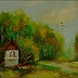 Grażyna Potocka - Sanctuaire en bord de route, peinture à l'huile 24-30cm