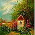Grażyna Potocka, Cappella, dipinto ad olio 25cm-20cm, Quadro a olio - tela, 20 x 25
