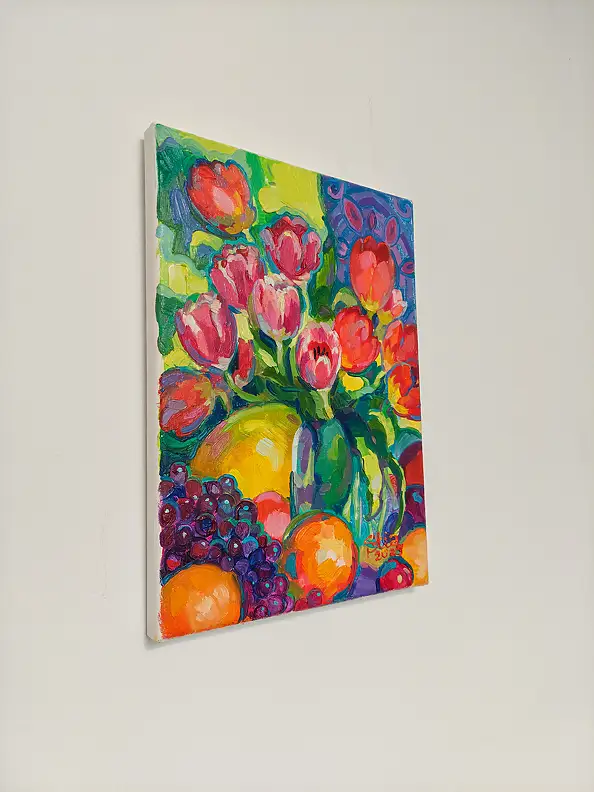 Anastasiia Kurkova, Karnawał Tulipanów, Obraz olejny - płótno, 25 x 35