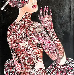 Maggie Piu, Кашубская Гейги, Акрилова картина - холст, 150 x 70