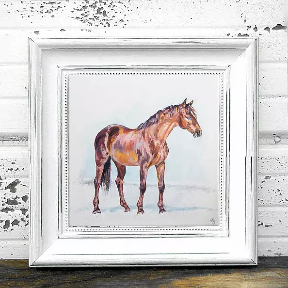 Anna Ewa Jarosz - Chestnut horse in sunny winter day