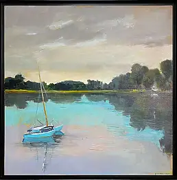 Maria Dziopak, Katamaran, Obraz akrylowy - płótno, 100 x 100