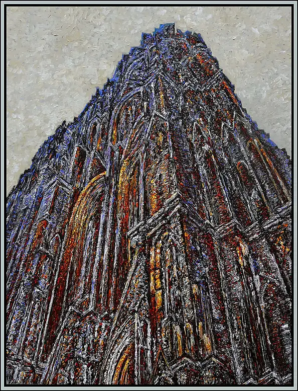 Marek Chomczyk, Cathédrale, Peinture acrylique - toile, 100 x 130